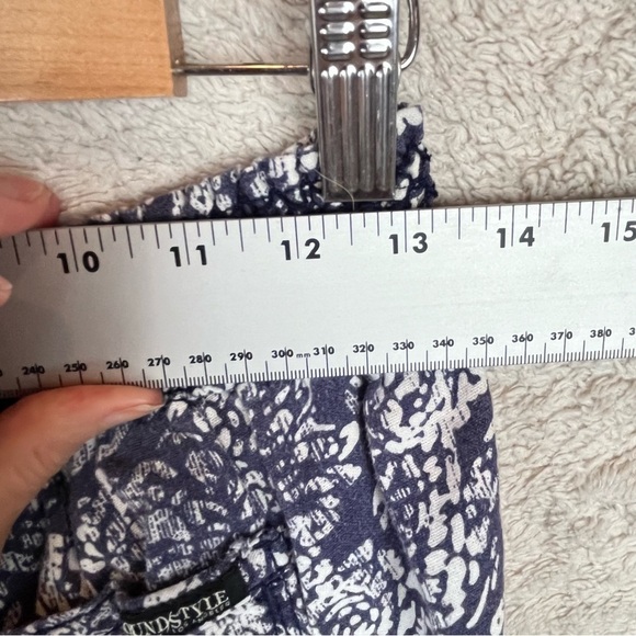 Linen Pull-On Pants Size Large Blue Batik by Sound/Style - Picture 10 of 11